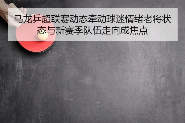 马龙乒超联赛动态牵动球迷情绪老将状态与新赛季队伍走向成焦点